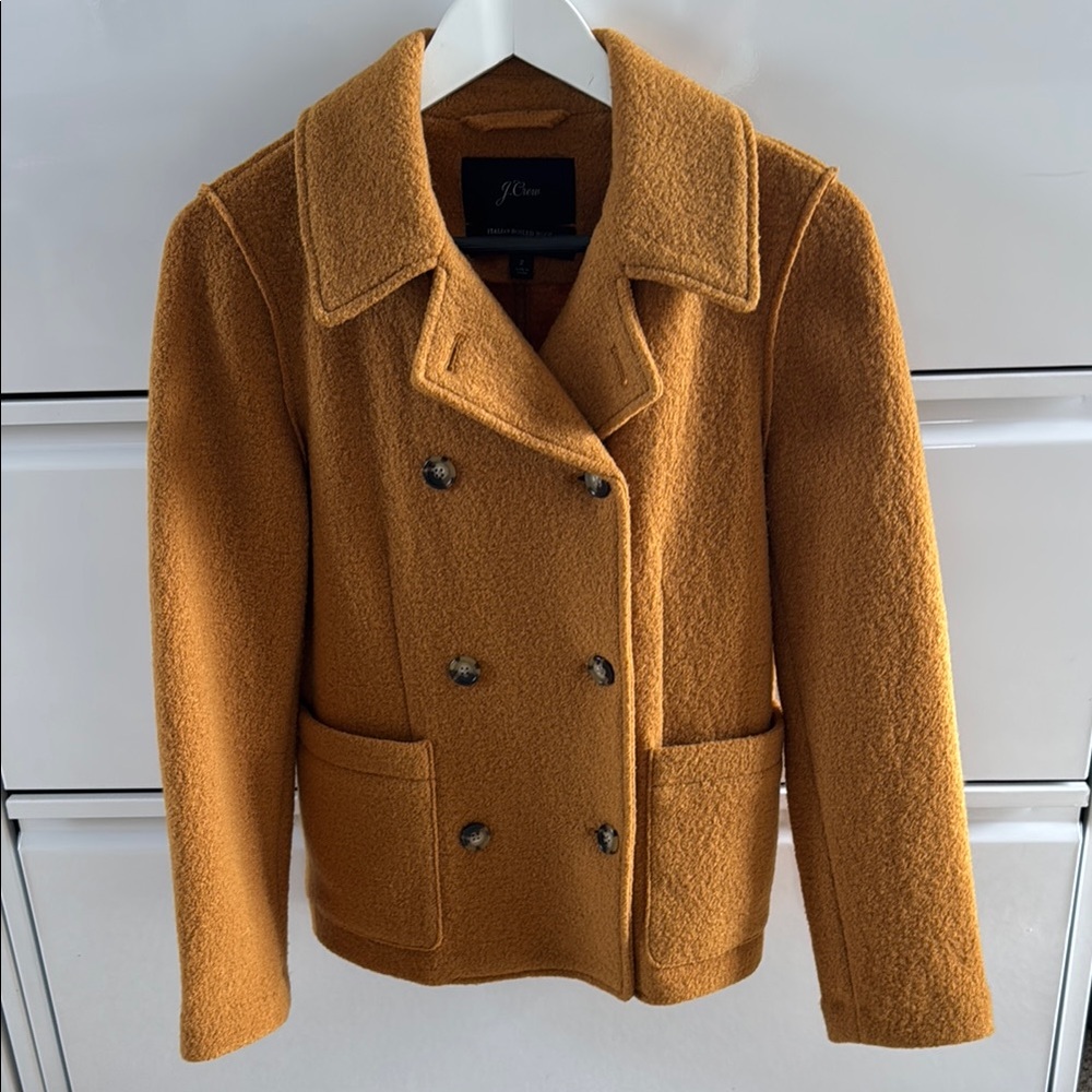 J. Crew Women's Nello Gori Italian Boiled Wool Pea Coat Jacket 2